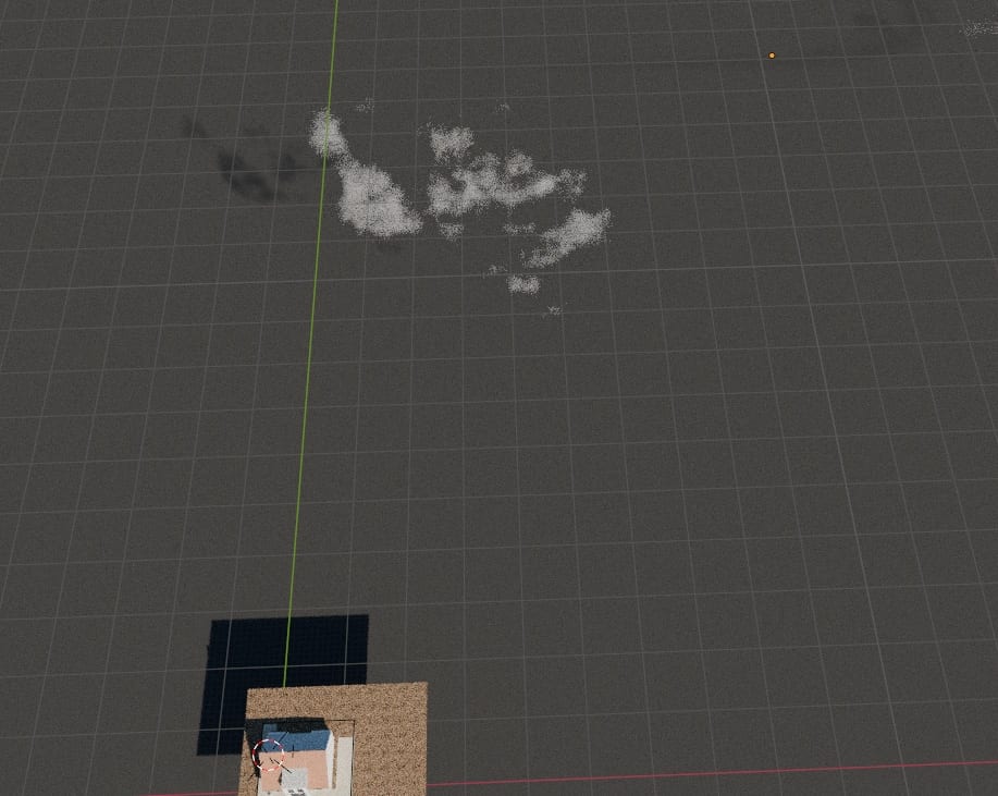Leichte Wolken und Wolkenschlieren in einem 3D-Rendering für realistische Architekturvisualisierung