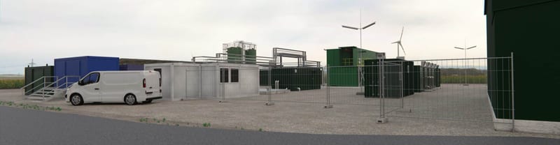 Technische Visualisierung einer industriellen Anlage mit Rohrleitungen, fotorealistisches 3D-Rendering